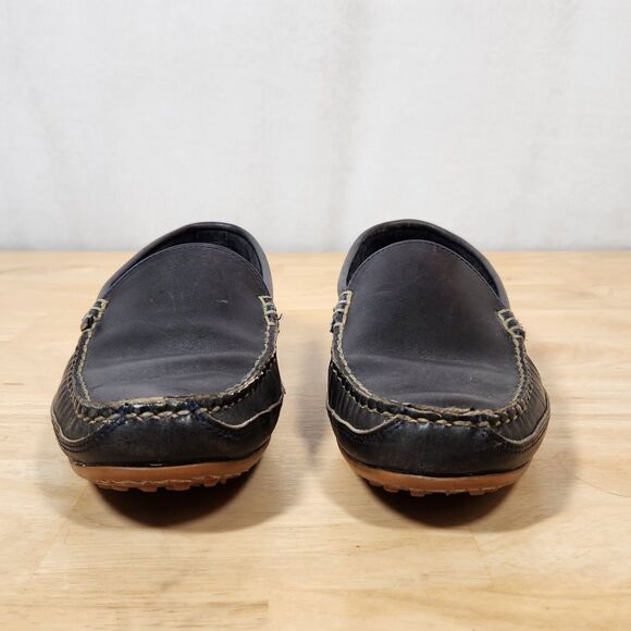 Allen Edmonds Men's Sz 8.5 Interstate 90 Navy Blue Leather Slip On Loafer Shoes - Picture 3 of 11